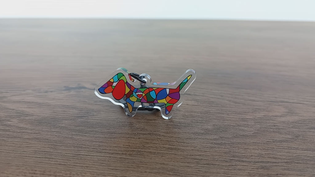 Acrylic dog Keychain by KJ