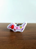 Pink Dakimakura dachshund comfort Pillow Keychain